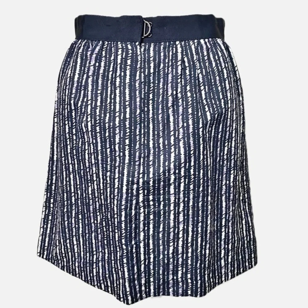 Loft Linen Blend Lightweight Lavender, Navy and White Mini Skirt - Picture 2 of 9